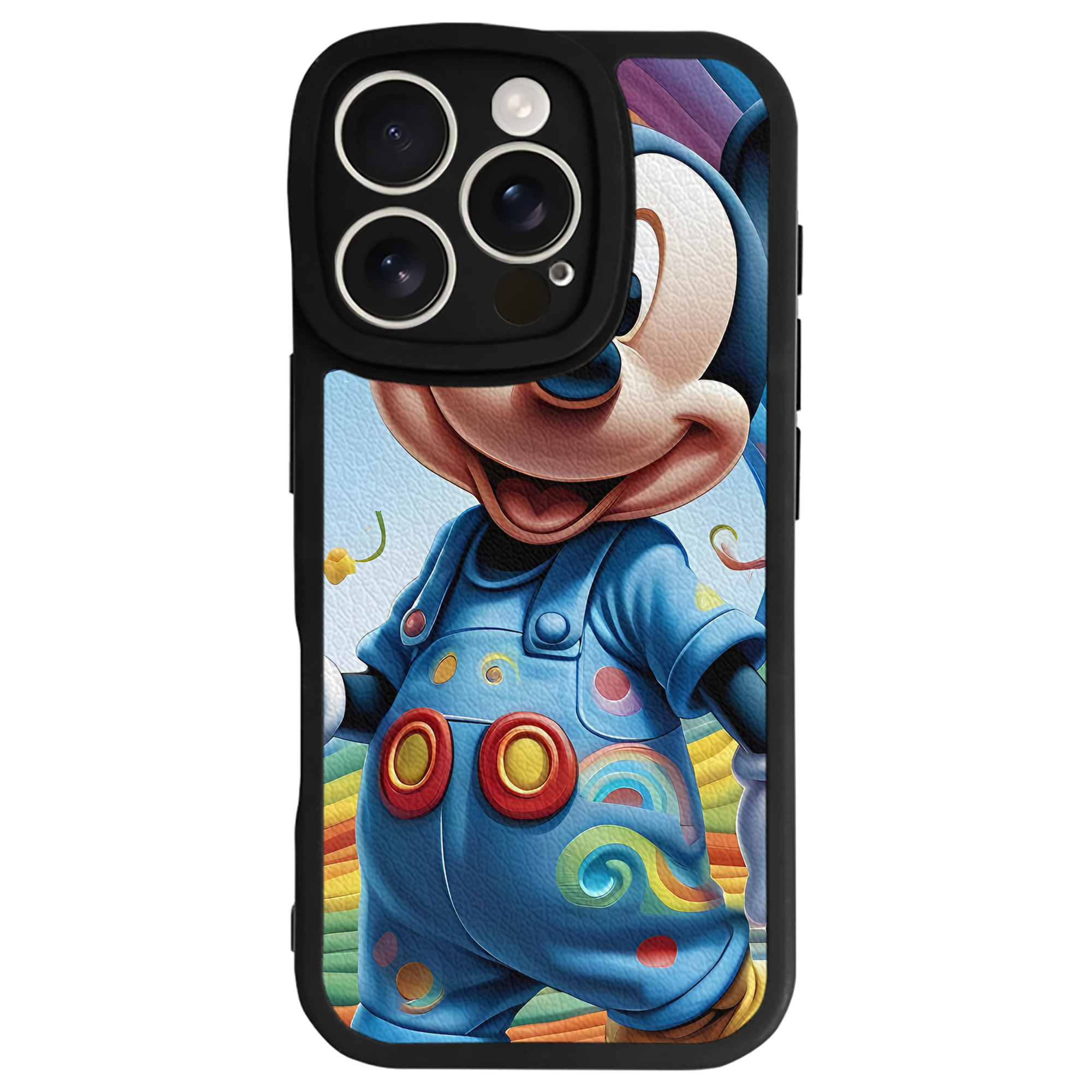 （画像用） ミッキーマウス Mickey Mouse 【iPhone 16シリーズ対応】シリコンスマホケース（レザー調） 材質：シリコン